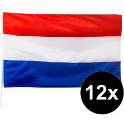 12x Nederlandse vlag 150x90cm | Hollandse driekleur | VOORDEELSET 12 STUKS